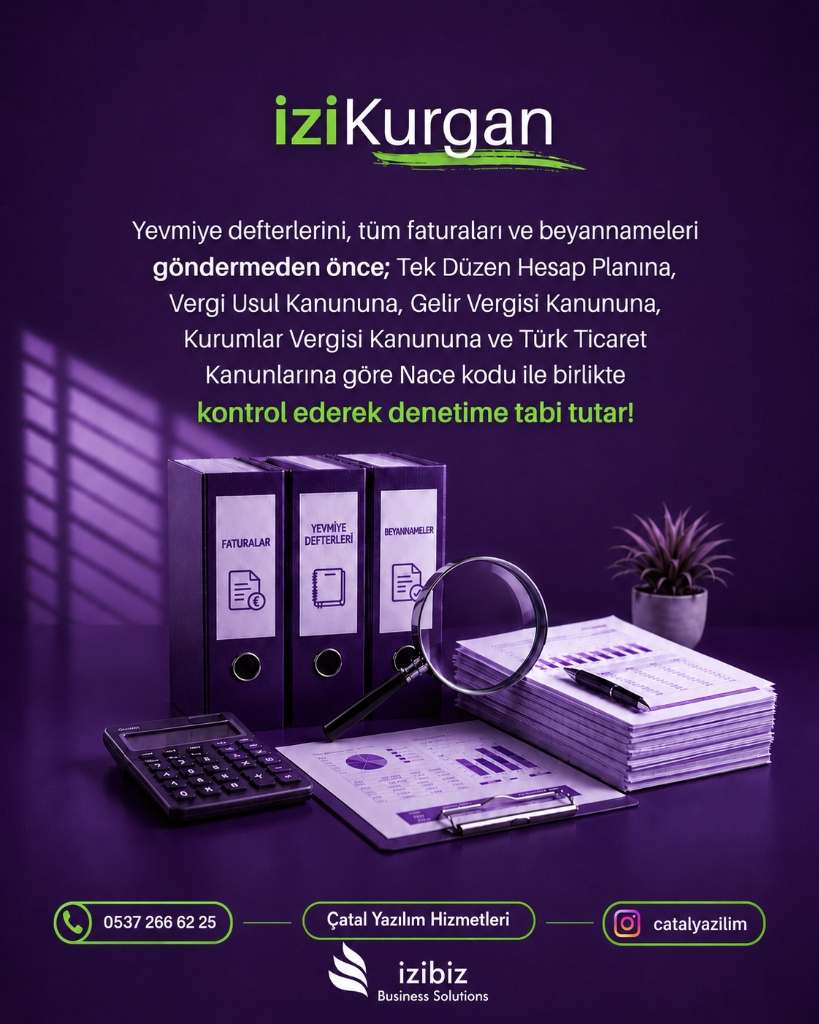 iziKurgan Defter Fatura ve Beyanname Denetim Sistemi - Çatal Yazılım